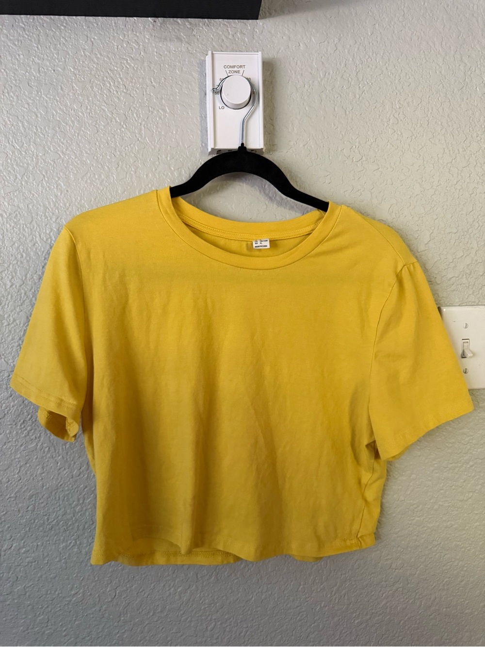 Yellow Women's Cropped Crewneck Tee